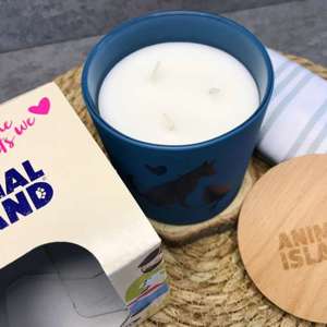Animal Island świeca niebieska neutralizująca zapachy aromat Wanilia Karmel
