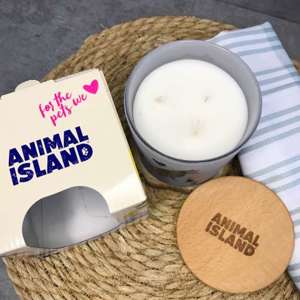 Animal Island świeca szara neutralizująca zapachy aromat Białe Kwiaty