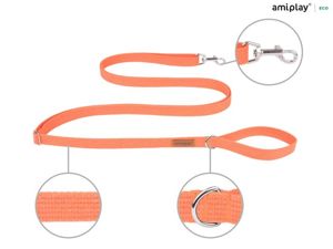 amiplay Smycz regulowana Easy Fix Cotton M Pomarańczowy